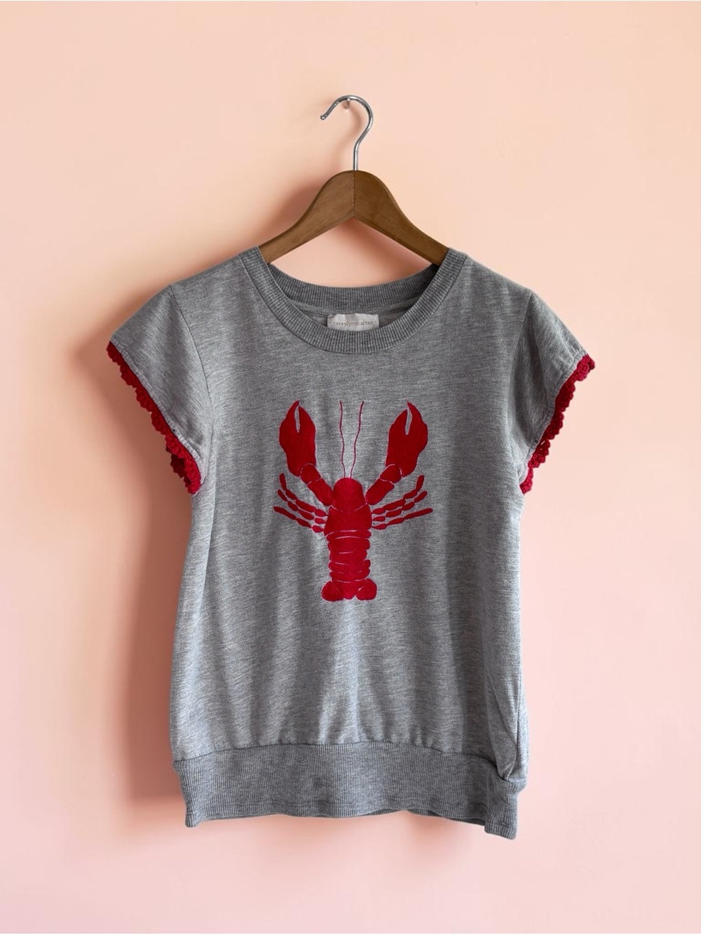 Anthropologie Corey Lynn Calter Flutter Sleeve Sweatshirt Short Sleeve Size M